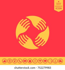 Teamwork Hands Logo. Human connection