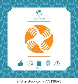 Teamwork Hands Logo. Human connection