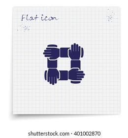 Teamwork hands people icon.