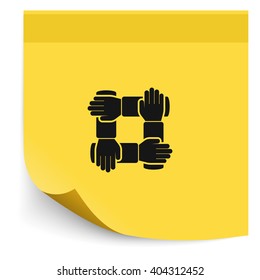 Teamwork hands people icon.
