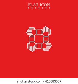Teamwork hands people icon.