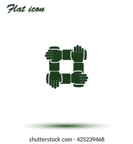 Teamwork hands people icon.