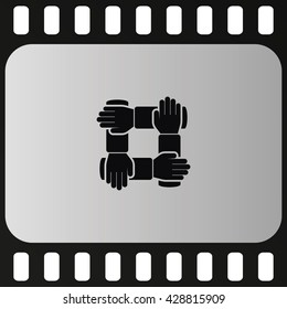 Teamwork hands people icon.