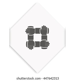 Teamwork hands people icon.