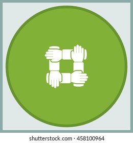 Teamwork hands people icon.