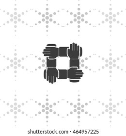 Teamwork hands people icon.