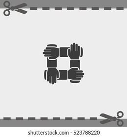 Teamwork hands people icon.