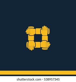 Teamwork hands people icon.