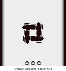Teamwork hands people icon.