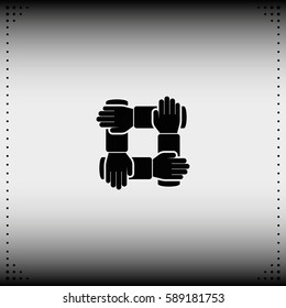 Teamwork hands people icon.