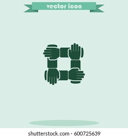 Teamwork hands people icon.