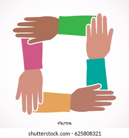 Teamwork, hands people, icon.