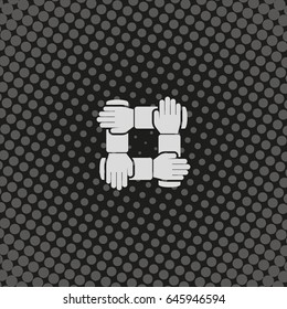 Teamwork hands people icon.
