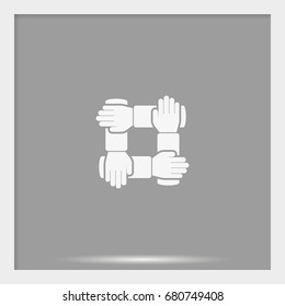 Teamwork hands people icon.