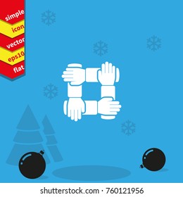 Teamwork hands people icon.