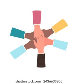 Teamwork geht Hand in Hand. Team-Business-Aktionsplan, effektive Teamarbeit Cartoon Vektor-Illustration
