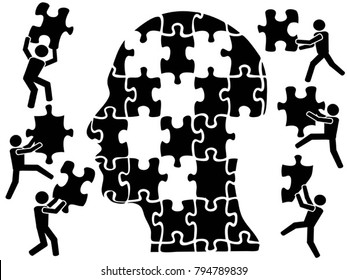 teamwork in head puzzle
