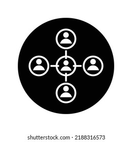 Teamwork, hierarchy icon. Black vector graphics.