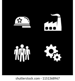 teamwork icon. 4 teamwork set with leader, work, infrastructure and business male team vector icons for web and mobile app
