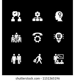 teamwork icon. 9 teamwork set with communication, worker, call and student vector icons for web and mobile app