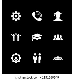 teamwork icon. 9 teamwork set with user, managers, student and cog vector icons for web and mobile app