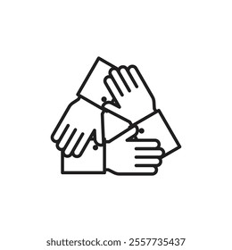 Teamwork icon Black and white logo