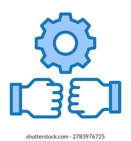 Teamwork Icon Blue Dualtone Design Vector Illustration