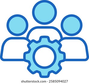 Teamwork Icon Blue Vector Illustration