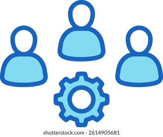 Teamwork Icon Blue Vector Illustration