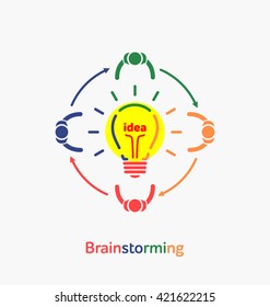 Teamwork icon. Brainstorming illustration.