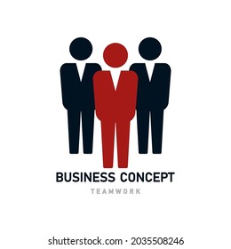 Icono de trabajo en equipo. Concepto de negocio. Diseño plano. Ilustración vectorial.