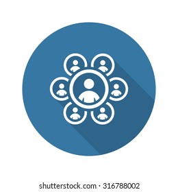 Teamwork Icon. Business Concept. Flat Design. Isolated Illustration. Long Shadow.