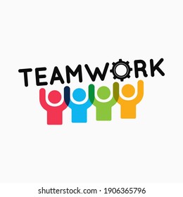 Teamwork icon business concept on white background