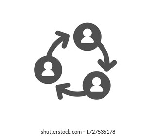 Teamwork icon. Business seminar sign. Job meeting symbol. Classic flat style. Quality design element. Simple teamwork icon. Vector