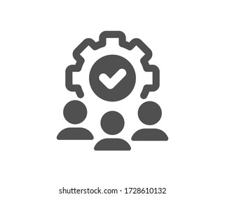 Teamwork icon. Business workflow sign. Job meeting symbol. Classic flat style. Quality design element. Simple teamwork icon. Vector