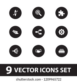 Teamwork icon. collection of 9 teamwork filled icons such as handshake, group, structure, rowing, puzzle, gear. editable teamwork icons for web and mobile.