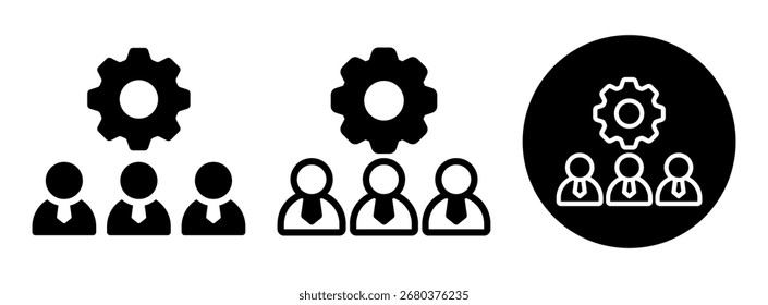 Ilustração de Vetor Misto e Glifo de Coleção de Ícones de Trabalho em Equipe