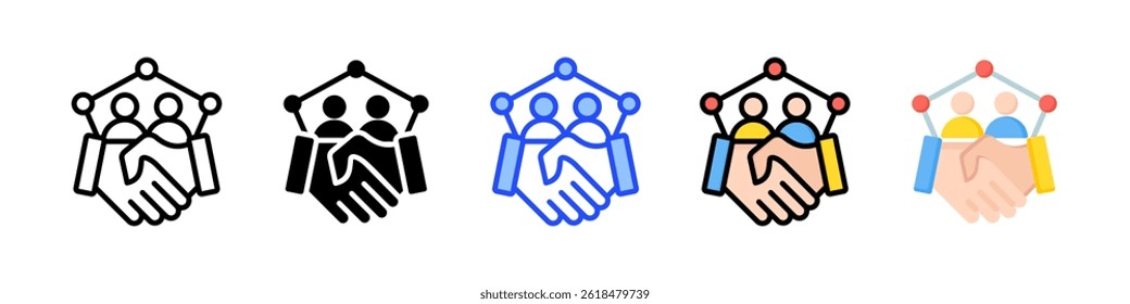 Coleção De Ícones Do Trabalho Em Equipe Com Vários Estilos