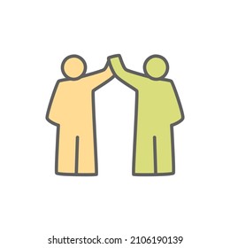 Teamwork Icon in color icon, isolated on white background 