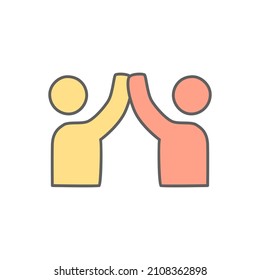 Teamwork Icon in color icon, isolated on white background 