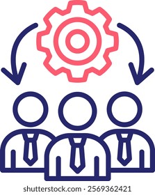 Teamwork Icon Color Vector Illustration
