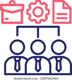 Teamwork Icon Color Vector Illustration