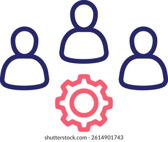 Teamwork Icon Color Vector Illustration