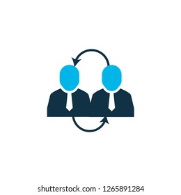 Teamwork icon colored symbol. Premium quality isolated partnership element in trendy style.