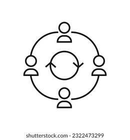 Icono de trabajo en equipo. Concepto de trabajo en equipo. Se puede utilizar para diseño de flujo de trabajo, diagrama, informe anual, diseño web.