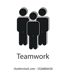 Teamwork icon concept on white background. Creative  idea design use for your project . Flat vector illustration for presentation, web page or mobile app.