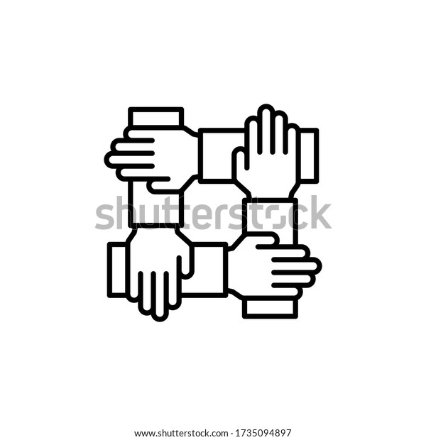 Teamwork Icon Cooperation Partnership Collaboration Symbol Stock Vector ...