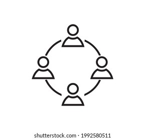 icono de trabajo en equipo, símbolo de cooperación en estilo de línea