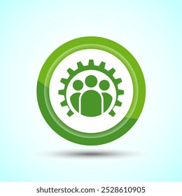 Ilustración del diseño del icono del trabajo en equipo, Icono de la cooperación para los App y los Sitios web, diseño verde del Botón del color