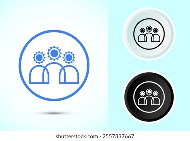Teamwork Icon Design Illustration, Cooperation Icon For Apps and Websites